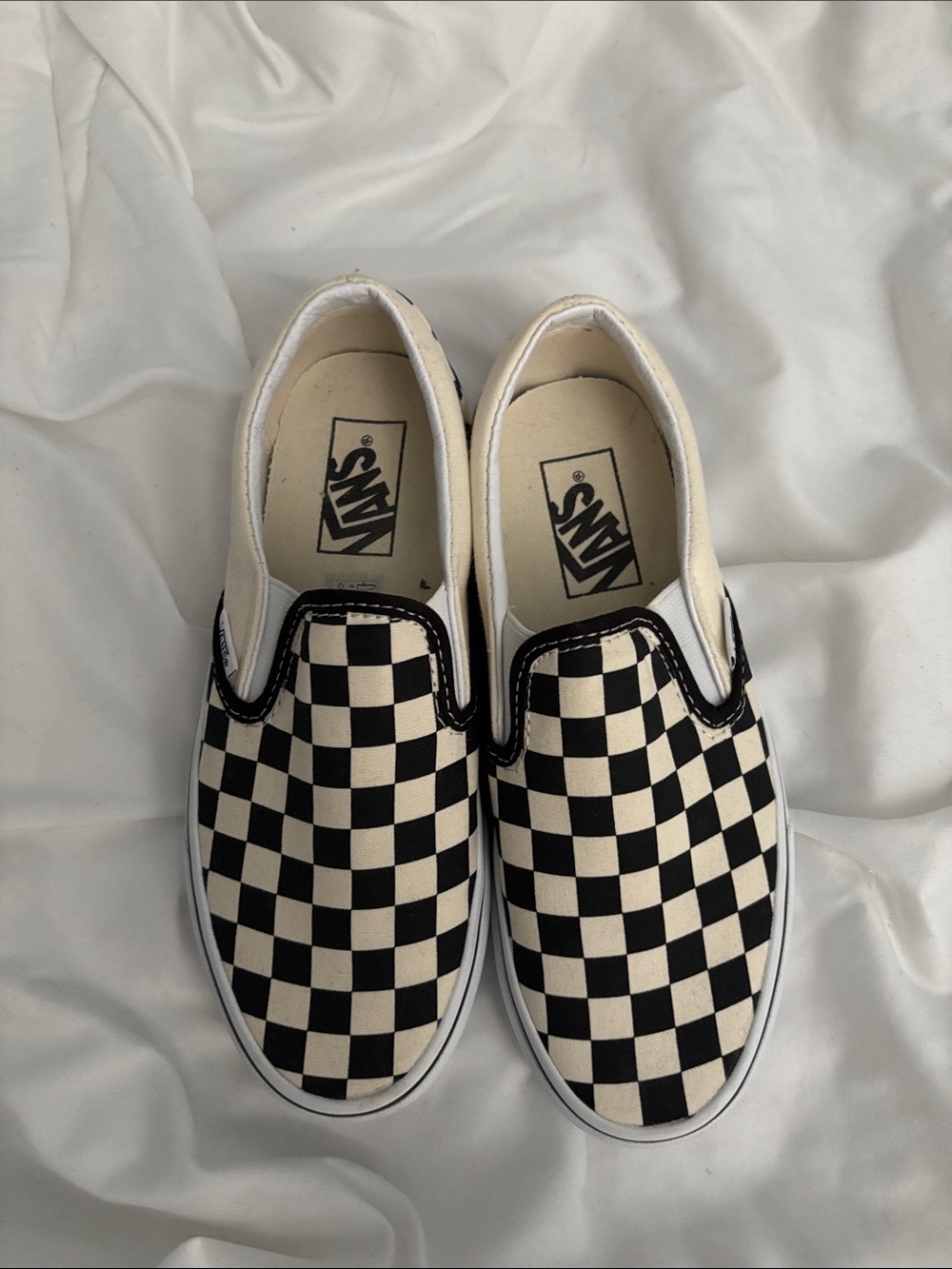 Vans  Checkerboard Slip-On Sneakers - Black & White